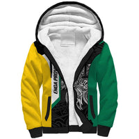 Personalised PNG Enga Province Sherpa Hoodie Bird of Paradise Tattoo Flag Motif LT9 Unisex Green - Polynesian Pride