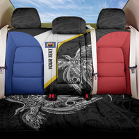 Personalised PNG Gulf Province Back Car Seat Cover Bird of Paradise Tattoo Flag Motif LT9 One Size Black - Polynesian Pride