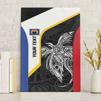 Personalised PNG Gulf Province Canvas Wall Art Bird of Paradise Tattoo Flag Motif - Polynesian Pride