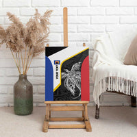 Personalised PNG Gulf Province Canvas Wall Art Bird of Paradise Tattoo Flag Motif - Polynesian Pride