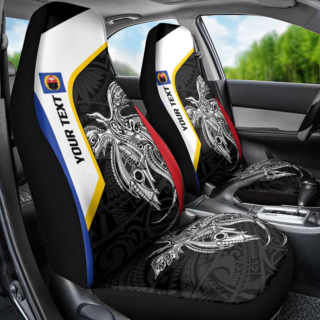 Personalised PNG Gulf Province Car Seat Cover Bird of Paradise Tattoo Flag Motif LT9 - Polynesian Pride