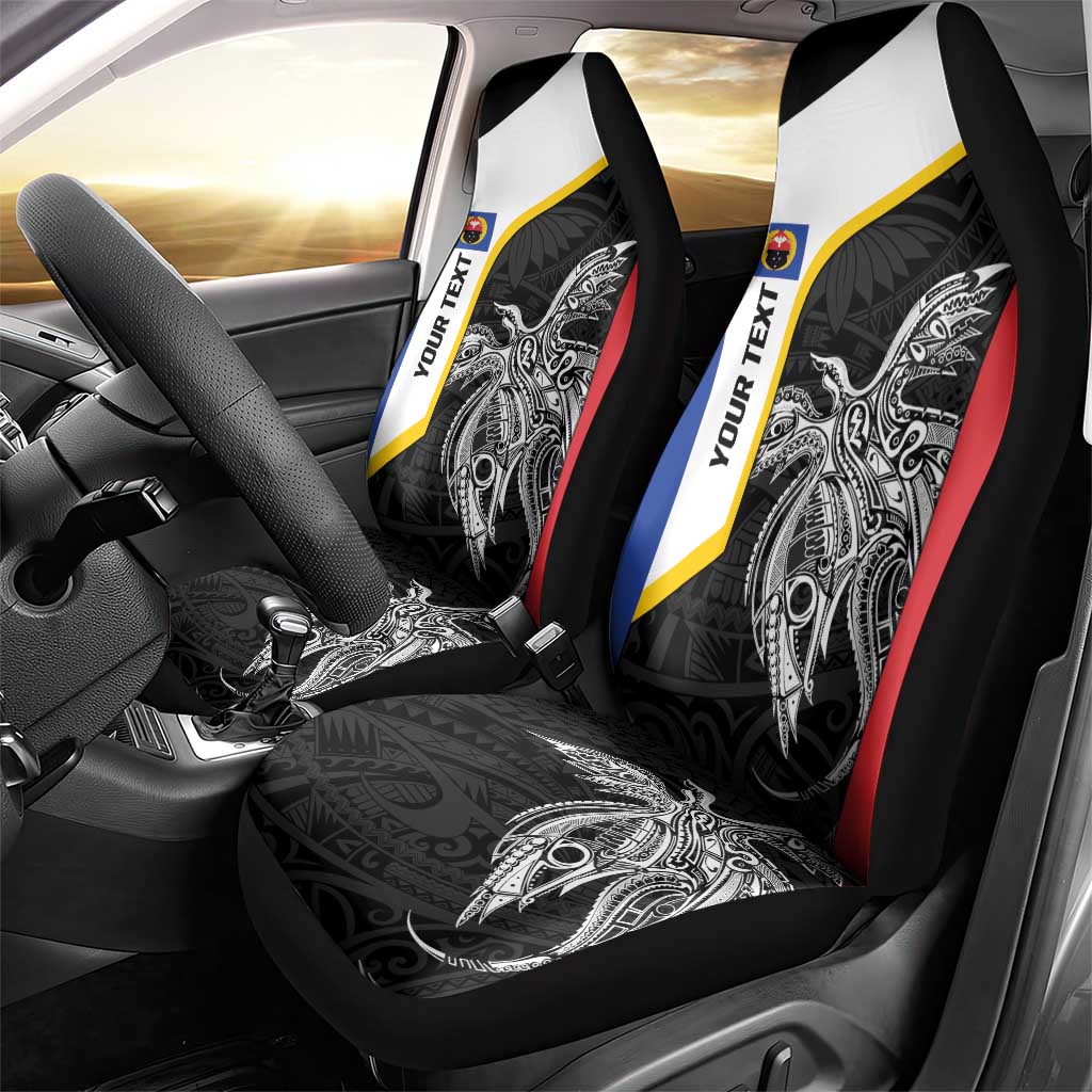 Personalised PNG Gulf Province Car Seat Cover Bird of Paradise Tattoo Flag Motif LT9 - Polynesian Pride