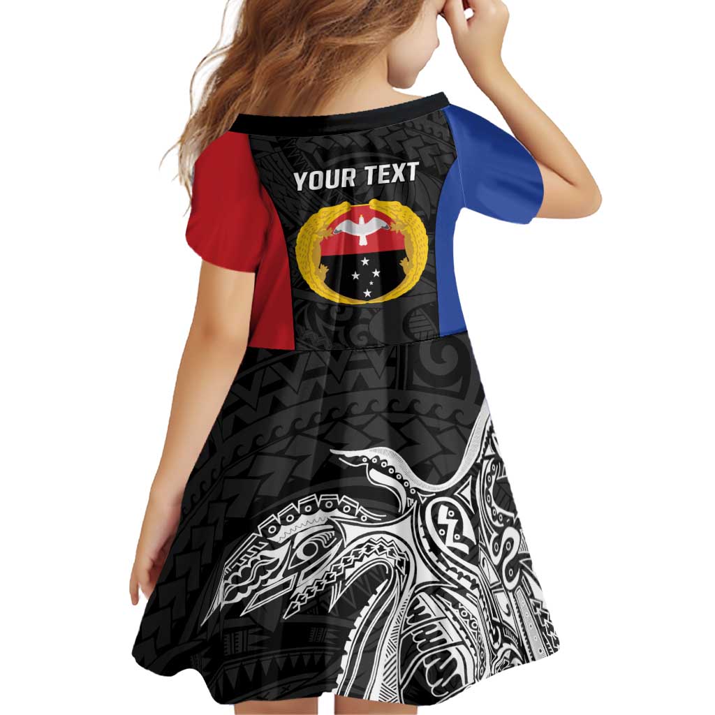 Personalised PNG Gulf Province Family Matching Off Shoulder Short Dress and Hawaiian Shirt Bird of Paradise Tattoo Flag Motif LT9 - Polynesian Pride