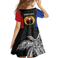 Personalised PNG Gulf Province Family Matching Puletasi and Hawaiian Shirt Bird of Paradise Tattoo Flag Motif LT9 - Polynesian Pride