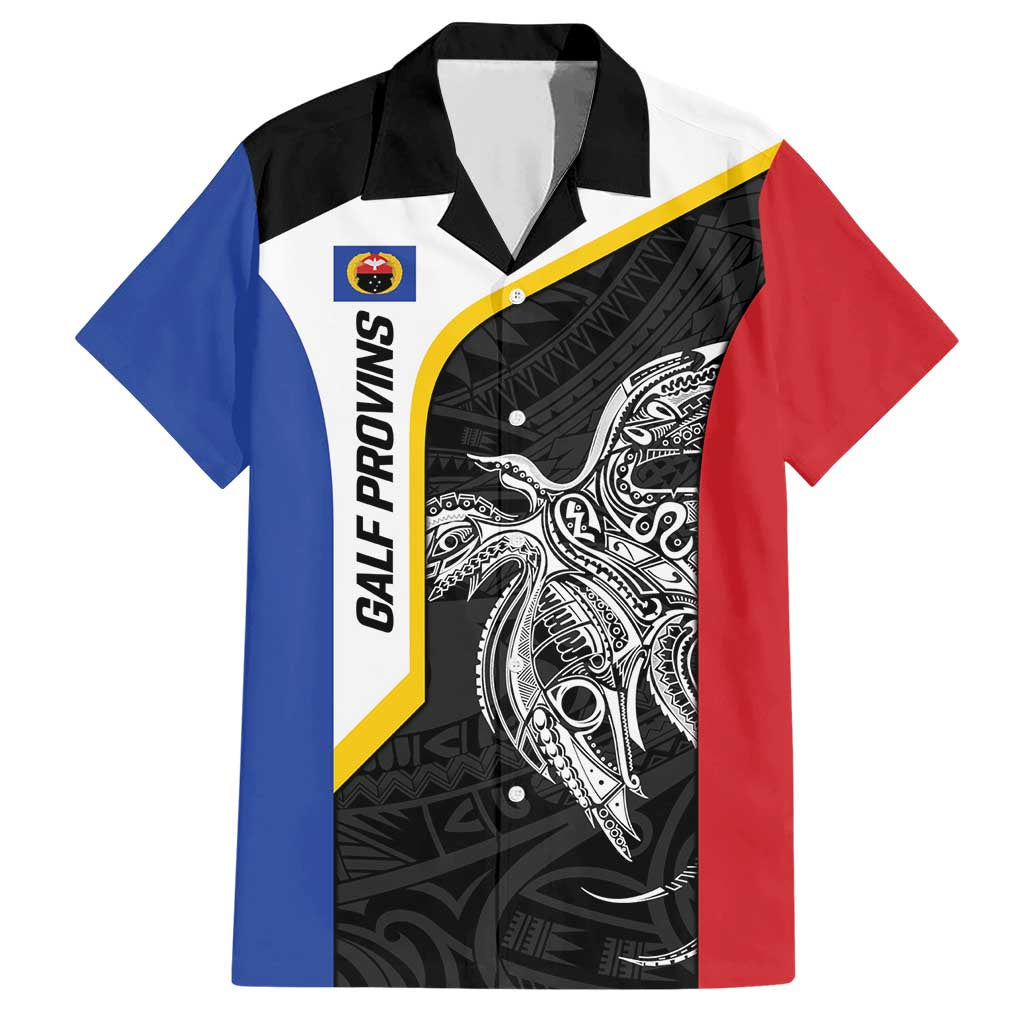 Personalised PNG Gulf Province Family Matching Short Sleeve Bodycon Dress and Hawaiian Shirt Bird of Paradise Tattoo Flag Motif LT9 Dad's Shirt - Short Sleeve Black - Polynesian Pride
