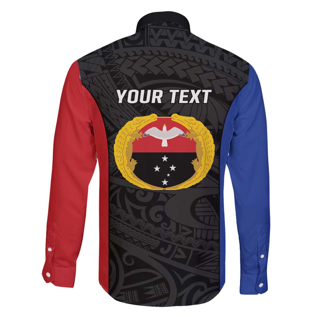 Personalised PNG Gulf Province Family Matching Short Sleeve Bodycon Dress and Hawaiian Shirt Bird of Paradise Tattoo Flag Motif LT9 - Polynesian Pride