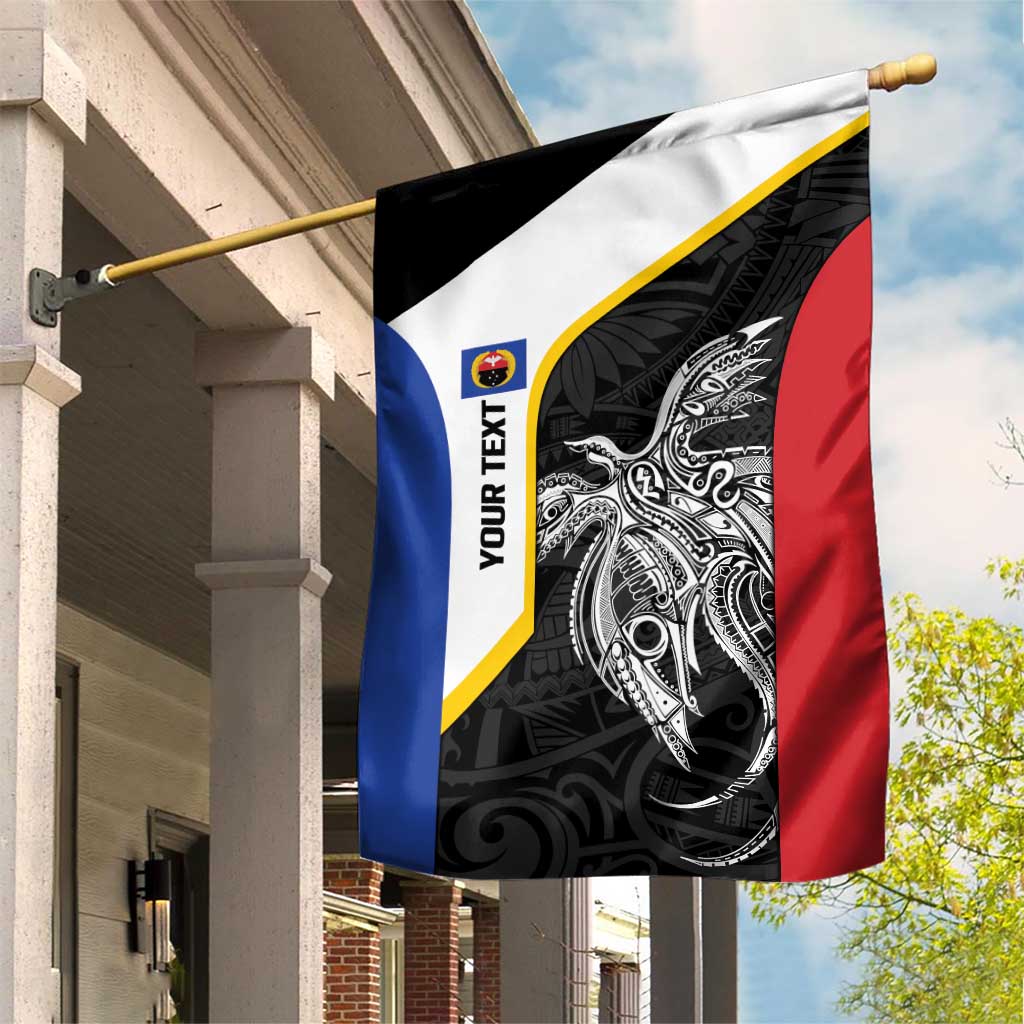 Personalised PNG Gulf Province Garden Flag Bird of Paradise Tattoo Flag Motif LT9 House Flag Black - Polynesian Pride