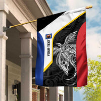 Personalised PNG Gulf Province Garden Flag Bird of Paradise Tattoo Flag Motif LT9 House Flag Black - Polynesian Pride