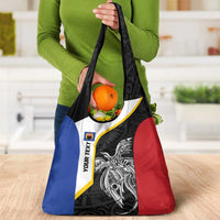 Personalised PNG Gulf Province Grocery Bag Bird of Paradise Tattoo Flag Motif LT9 - Polynesian Pride