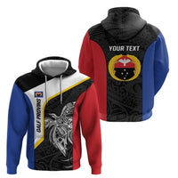 Personalised PNG Gulf Province Hoodie Bird of Paradise Tattoo Flag Motif LT9 - Polynesian Pride