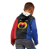 Personalised PNG Gulf Province Kid Hoodie Bird of Paradise Tattoo Flag Motif LT9 - Polynesian Pride