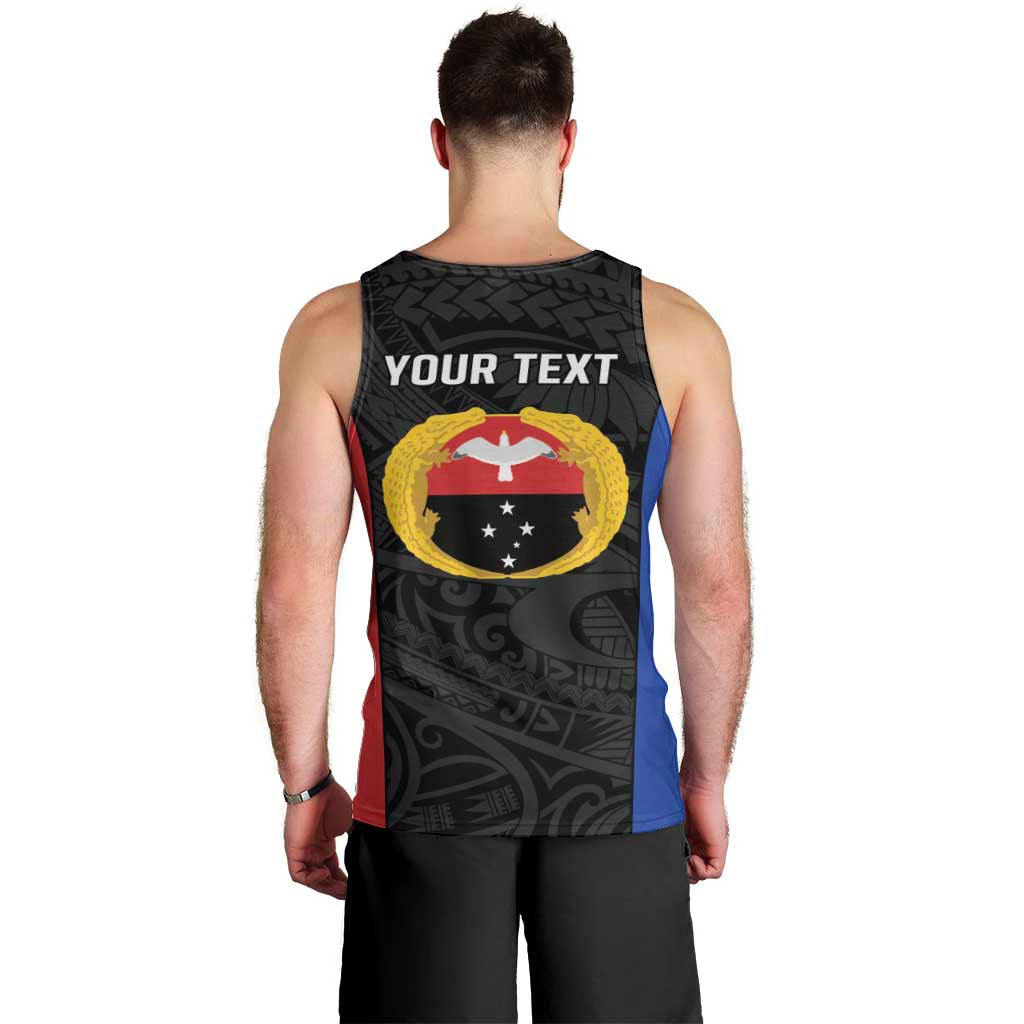 Personalised PNG Gulf Province Men Tank Top Bird of Paradise Tattoo Flag Motif LT9 - Polynesian Pride