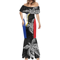 Personalised PNG Gulf Province Mermaid Dress Bird of Paradise Tattoo Flag Motif LT9 - Polynesian Pride
