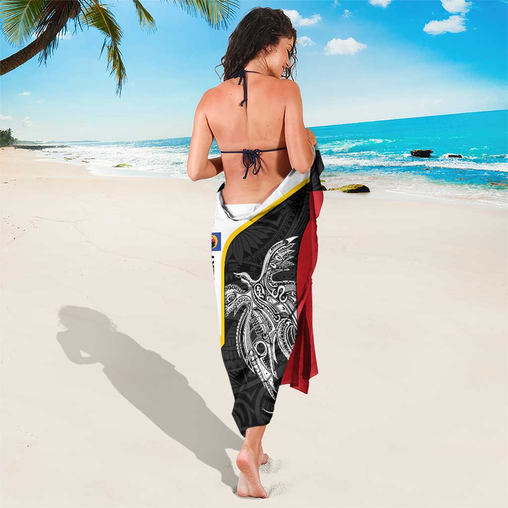 Personalised PNG Gulf Province Sarong Bird of Paradise Tattoo Flag Motif - Polynesian Pride