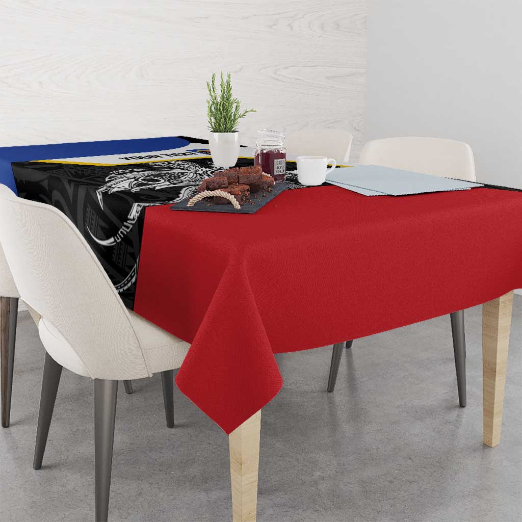 Personalised PNG Gulf Province Tablecloth Bird of Paradise Tattoo Flag Motif - Polynesian Pride