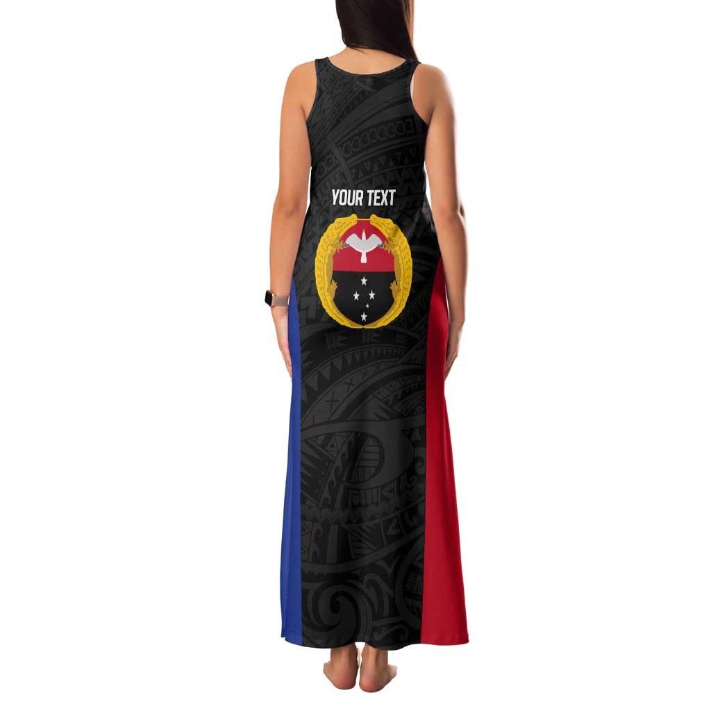 Personalised PNG Gulf Province Tank Maxi Dress Bird of Paradise Tattoo Flag Motif LT9 - Polynesian Pride