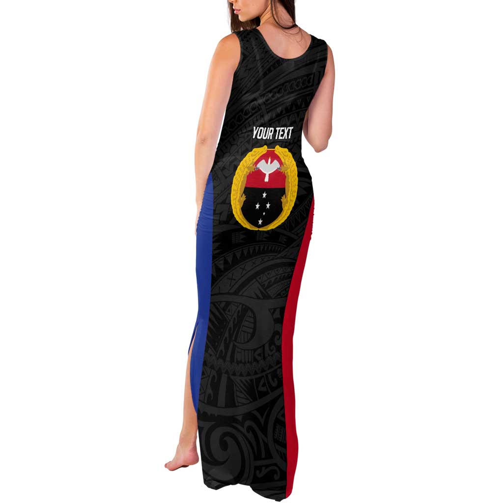 Personalised PNG Gulf Province Tank Maxi Dress Bird of Paradise Tattoo Flag Motif LT9 - Polynesian Pride