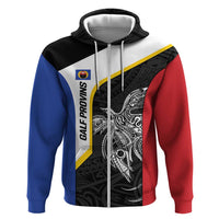 Personalised PNG Gulf Province Zip Hoodie Bird of Paradise Tattoo Flag Motif LT9 Zip Hoodie Black - Polynesian Pride