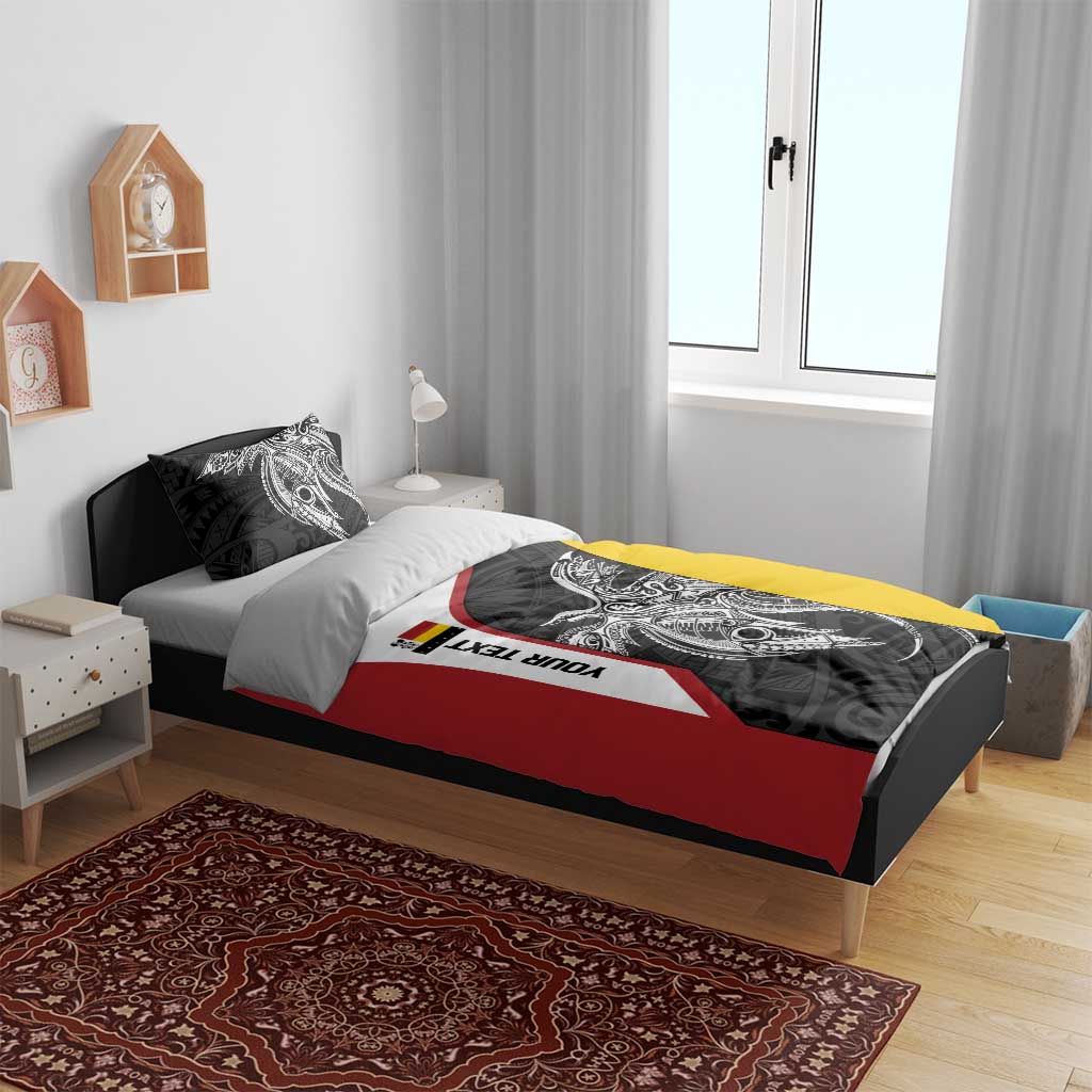 Personalised PNG Madang Province Bedding Set Bird of Paradise Tattoo Flag Motif - Polynesian Pride