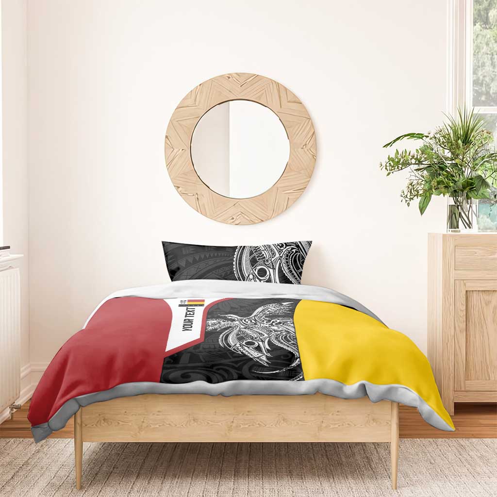 Personalised PNG Madang Province Bedding Set Bird of Paradise Tattoo Flag Motif - Polynesian Pride