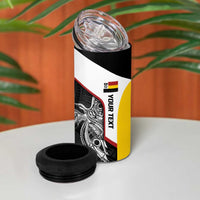 Personalised PNG Madang Province 4 in 1 Can Cooler Tumbler Bird of Paradise Tattoo Flag Motif LT9 - Polynesian Pride