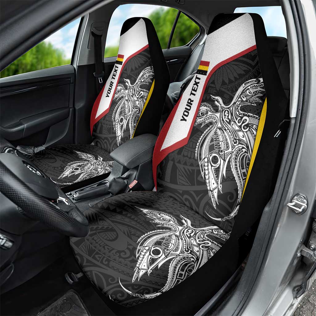 Personalised PNG Madang Province Car Seat Cover Bird of Paradise Tattoo Flag Motif LT9 - Polynesian Pride