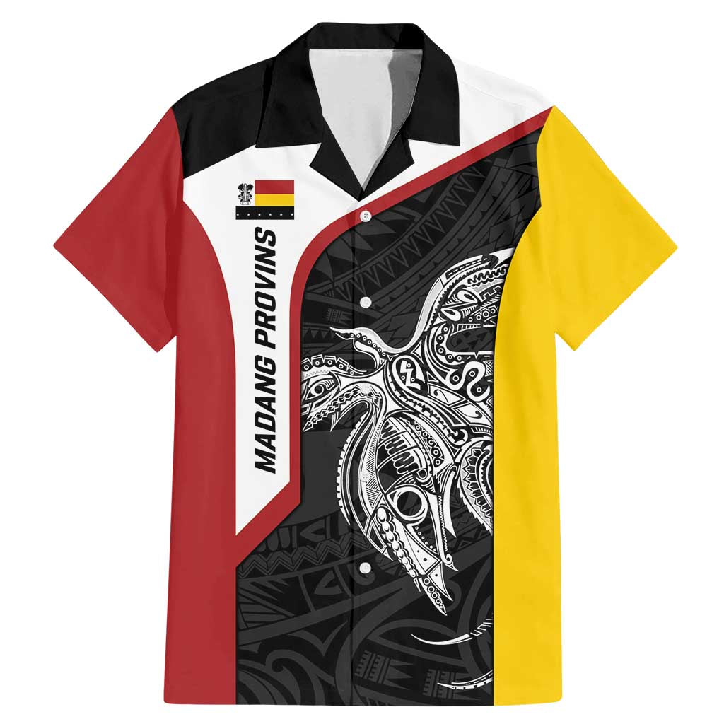 Personalised PNG Madang Province Family Matching Mermaid Dress and Hawaiian Shirt Bird of Paradise Tattoo Flag Motif LT9 Dad's Shirt - Short Sleeve Yellow - Polynesian Pride