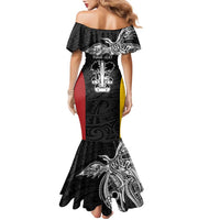 Personalised PNG Madang Province Family Matching Mermaid Dress and Hawaiian Shirt Bird of Paradise Tattoo Flag Motif LT9 - Polynesian Pride
