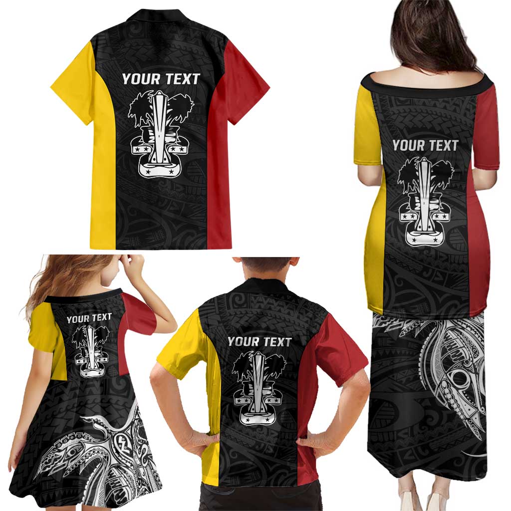 Personalised PNG Madang Province Family Matching Puletasi and Hawaiian Shirt Bird of Paradise Tattoo Flag Motif LT9 - Polynesian Pride