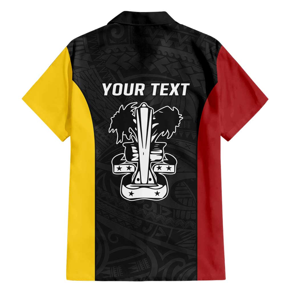 Personalised PNG Madang Province Family Matching Short Sleeve Bodycon Dress and Hawaiian Shirt Bird of Paradise Tattoo Flag Motif LT9 - Polynesian Pride