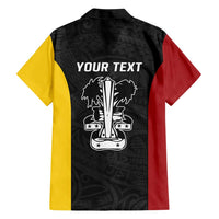 Personalised PNG Madang Province Family Matching Short Sleeve Bodycon Dress and Hawaiian Shirt Bird of Paradise Tattoo Flag Motif LT9 - Polynesian Pride