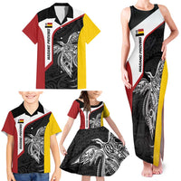 Personalised PNG Madang Province Family Matching Tank Maxi Dress and Hawaiian Shirt Bird of Paradise Tattoo Flag Motif LT9 - Polynesian Pride