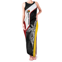 Personalised PNG Madang Province Family Matching Tank Maxi Dress and Hawaiian Shirt Bird of Paradise Tattoo Flag Motif LT9 Mom's Dress Yellow - Polynesian Pride