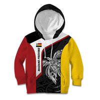 Personalised PNG Madang Province Kid Hoodie Bird of Paradise Tattoo Flag Motif LT9 Hoodie Yellow - Polynesian Pride