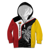 Personalised PNG Madang Province Kid Hoodie Bird of Paradise Tattoo Flag Motif LT9 Zip Hoodie Yellow - Polynesian Pride