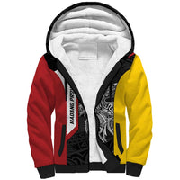 Personalised PNG Madang Province Sherpa Hoodie Bird of Paradise Tattoo Flag Motif LT9 Unisex Yellow - Polynesian Pride