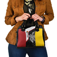 Personalised PNG Madang Province Shoulder Handbag Bird of Paradise Tattoo Flag Motif - Polynesian Pride