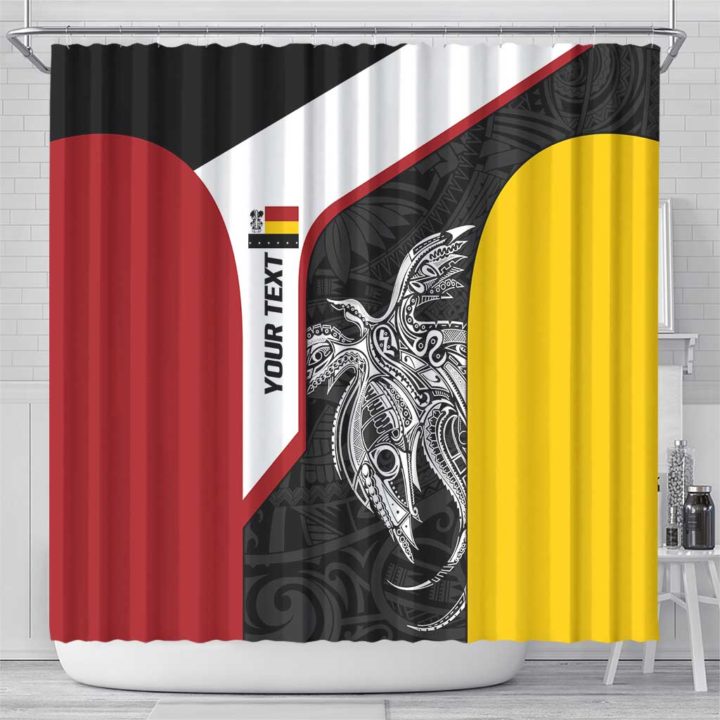 Personalised PNG Madang Province Shower Curtain Bird of Paradise Tattoo Flag Motif LT9 - Polynesian Pride