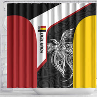 Personalised PNG Madang Province Shower Curtain Bird of Paradise Tattoo Flag Motif LT9 - Polynesian Pride