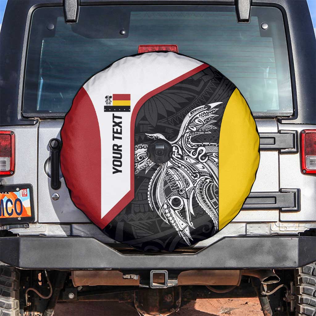 Personalised PNG Madang Province Spare Tire Cover Bird of Paradise Tattoo Flag Motif LT9 Yellow - Polynesian Pride