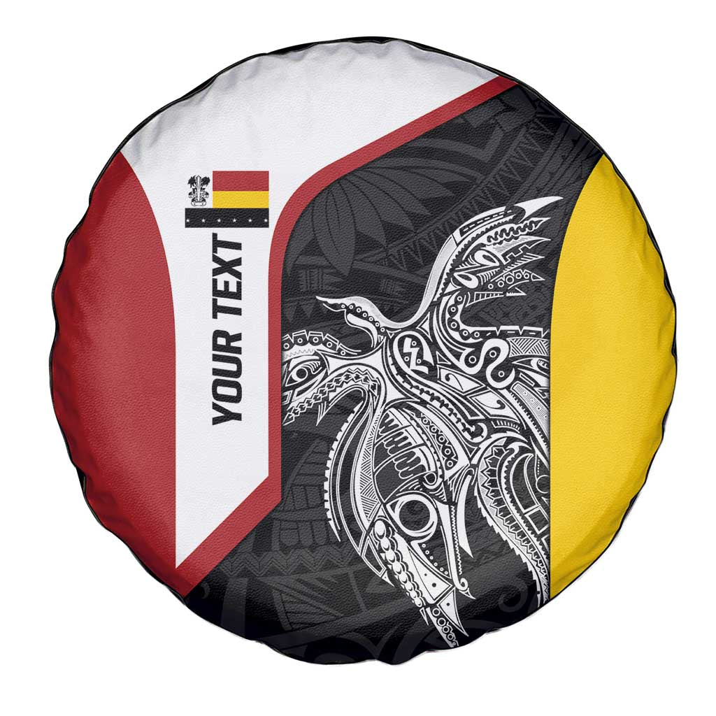 Personalised PNG Madang Province Spare Tire Cover Bird of Paradise Tattoo Flag Motif LT9 - Polynesian Pride