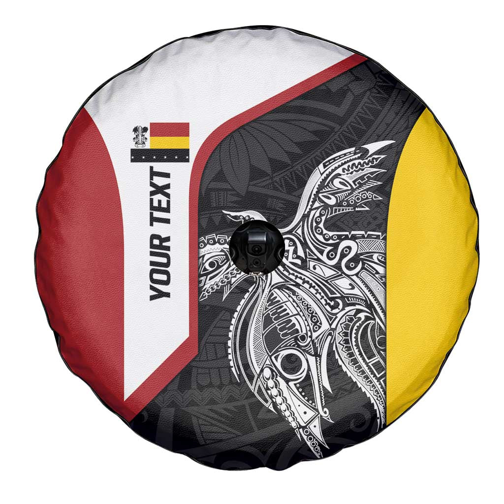 Personalised PNG Madang Province Spare Tire Cover Bird of Paradise Tattoo Flag Motif LT9 - Polynesian Pride