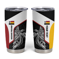 Personalised PNG Madang Province Tumbler Cup Bird of Paradise Tattoo Flag Motif LT9 Yellow - Polynesian Pride