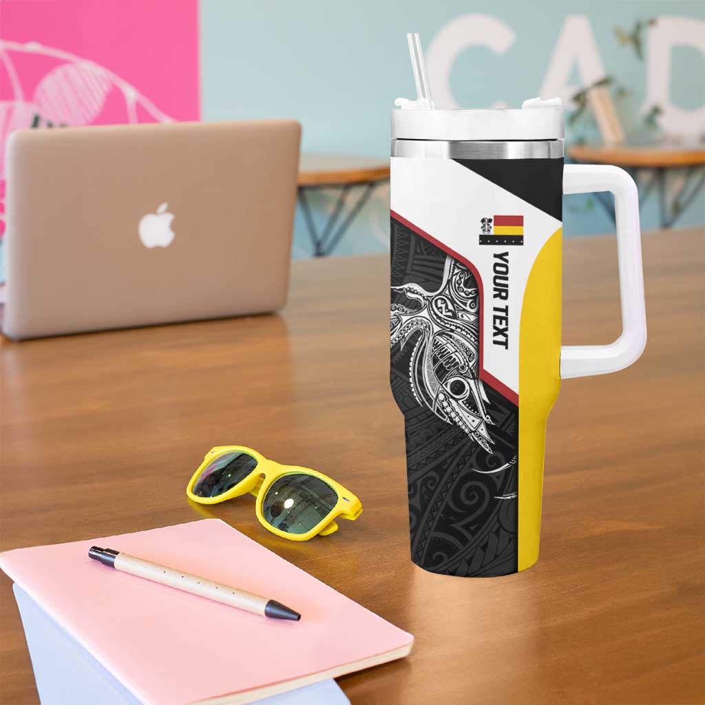 Personalised PNG Madang Province Tumbler With Handle Bird of Paradise Tattoo Flag Motif LT9 - Polynesian Pride