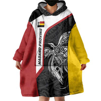 Personalised PNG Madang Province Wearable Blanket Hoodie Bird of Paradise Tattoo Flag Motif LT9 - Polynesian Pride
