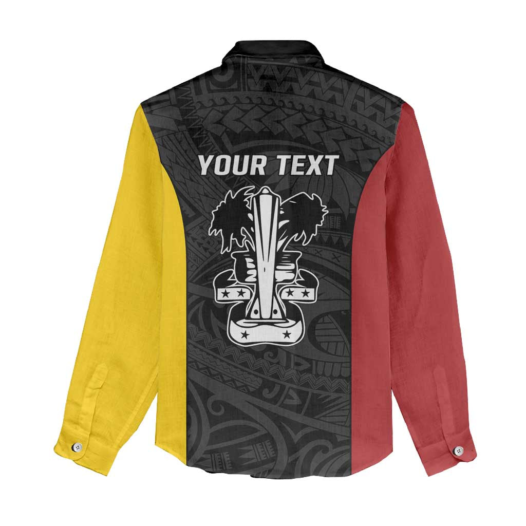 Personalised PNG Madang Province Women Casual Shirt Bird of Paradise Tattoo Flag Motif LT9 - Polynesian Pride