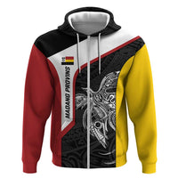 Personalised PNG Madang Province Zip Hoodie Bird of Paradise Tattoo Flag Motif LT9 Zip Hoodie Yellow - Polynesian Pride