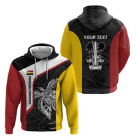 Personalised PNG Madang Province Zip Hoodie Bird of Paradise Tattoo Flag Motif LT9 - Polynesian Pride