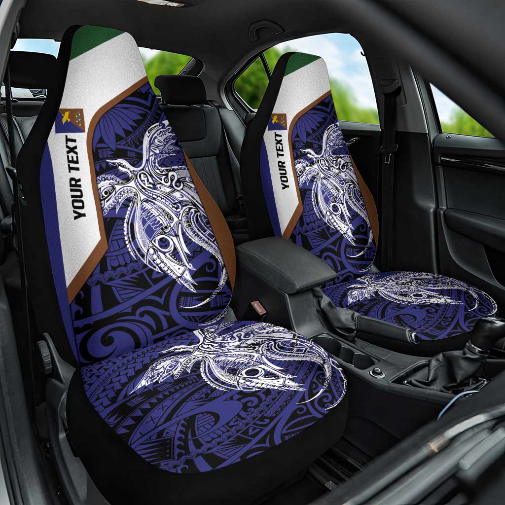 Personalised PNG Manus Province Car Seat Cover Bird of Paradise Tattoo Flag Motif LT9 One Size Blue - Polynesian Pride