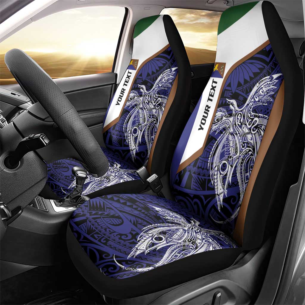 Personalised PNG Manus Province Car Seat Cover Bird of Paradise Tattoo Flag Motif LT9 - Polynesian Pride